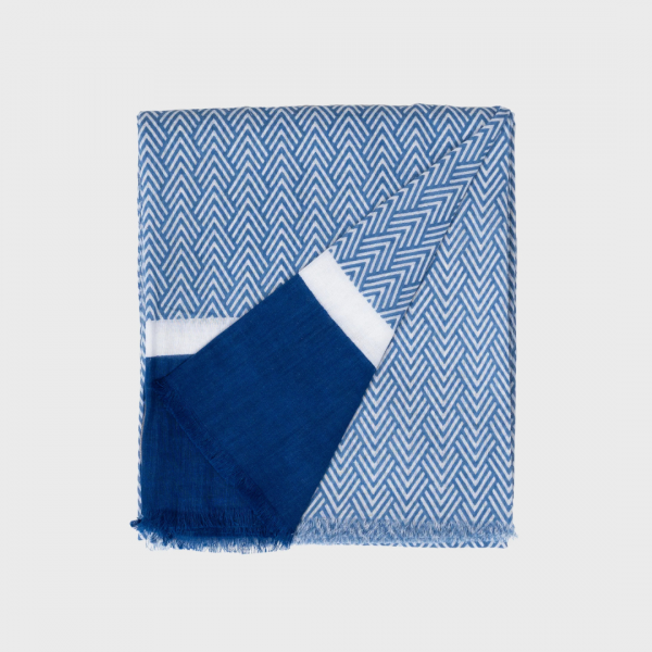 FOULARD COTON couleur bleu et blanc
