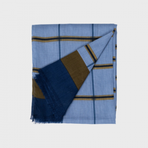 FOULARD COTON couleur bleu et marron