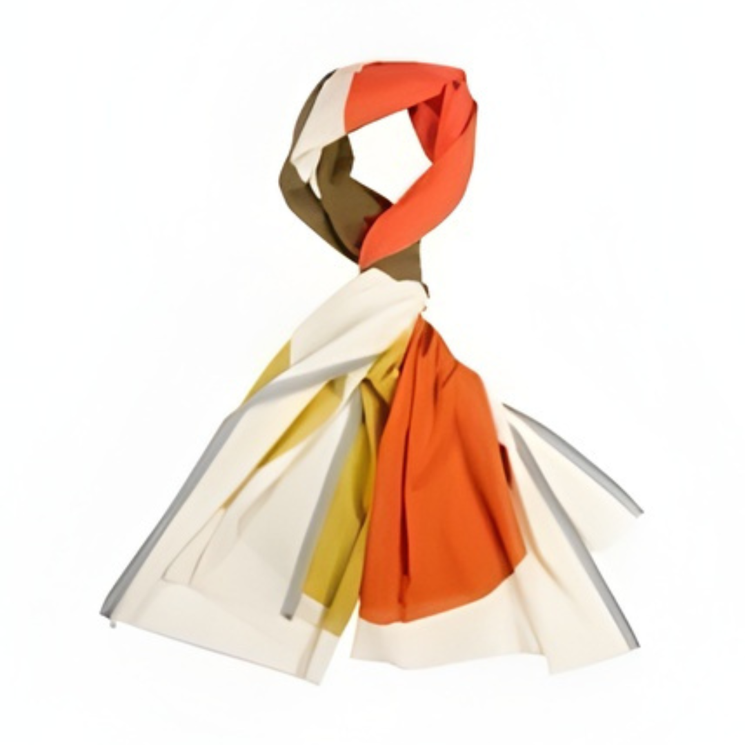 Foulard Moismont en coton léger aux motifs élégants, accessoire textile doux et respirant. Tissage fait main - Family Store