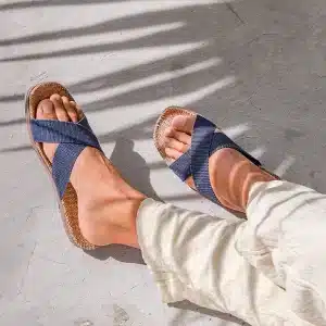 Sandales unisexes Shangies confortables à brides tressées et semelle légère